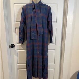 Cale Thomas Plaid vintage dress wool/cotton SMALL